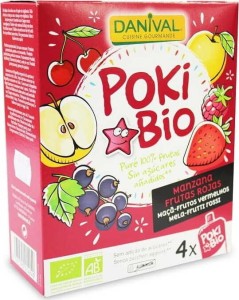 Poki - apple puree with red fruits and black currant without sugar BIO 4x90 g - DANIVAL