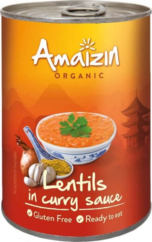 LENTILS IN CURRY SAUCE (CAN)BIO 420 g - AMAIZIN