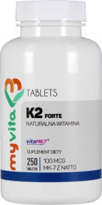 Witamina K2 MK-7  K2 MK7 100mcg z natto K2MK7 250 tabletek MyVita