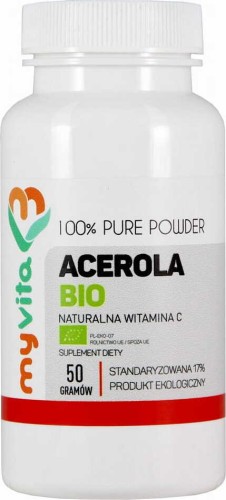 Acerola BIO natuurlijk vitamine C poeder 50g MyVita