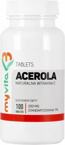 Acerola natuurlijke vitamine C 250 mg 100 tabletten MyVita