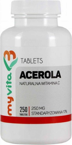Acerola natuurlijke vitamine C 250 mg MyVita 250 tabletten