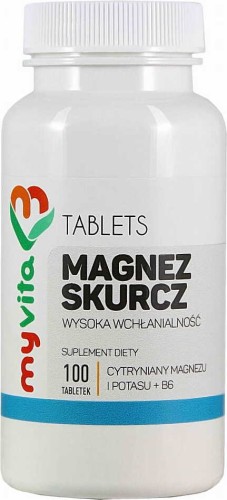 Magnez skurcz Magnesium + Potassium + B6 100 tablets MyVita 