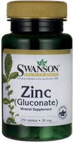 Cynk glukonian Zinc Gluconate 30mg 250 tabletek SWANSON