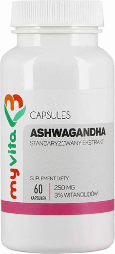 Ashwagandha gestandaardiseerd Indiaas ginseng extract 250 mg 60 capsules MyVita