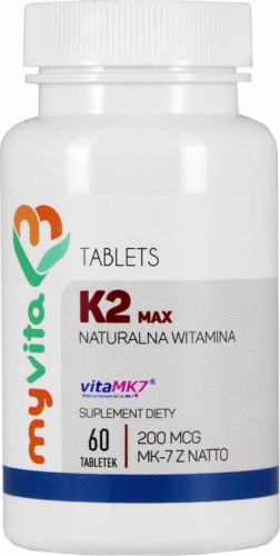 Witamina K2 MK-7  K2 MK7 MAX 200mcg z natto K2MK7 60 tabletek MyVita
