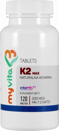 Witamina K2 MK-7 K2 MK7 MAX 200mcg z natto K2MK7 120 tabletek MyVita