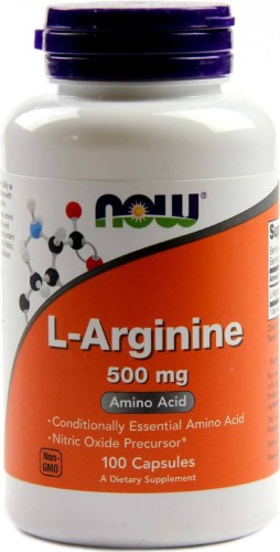 L-Arginine 500mg 100 cap. NOW FOODS