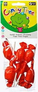 Strawberry round lollipops Gluten-free BIO (7 x 10 g) - CANDY TREE