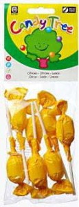 LEMON ROUND LOLLIPOPS GLUTEN FREE BIO (7 x 10 g) - CANDY TREE