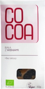 WHITE CHOCOLATE WITH CHERRIES BIO 50 g - COCOA