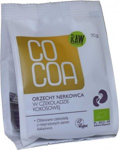 CASHEW NUTS WITH COCONUT CHOCOLATE BIO 70 g - COCOA
