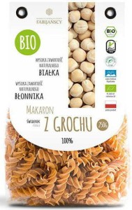 PASTA (FROM PEAS) WHOLE GRAIN FUSILLI BIO 250 g - FABIJAŃSCY