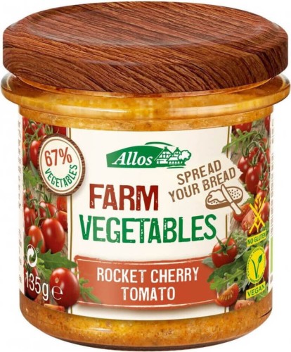Groentepasta met cherrytomaatjes en rucola Glutenvrij Bio 135 g - Allos