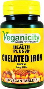 Chelated Iron for vegans 24mg 90 tablets Veganicity