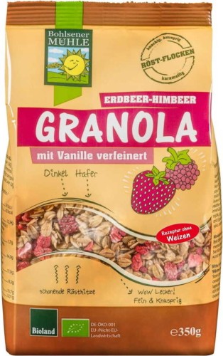 GRANOLA STRAWBERRY - RASPBERRY BIO 350 g - BOHLSENER MUEHLE