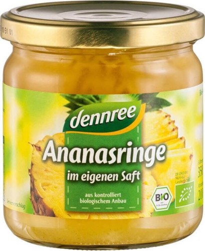Pineapple slices in syrup BIO 350 g - DENNREE