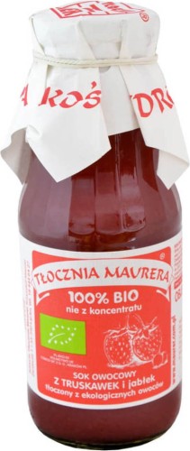 STRAWBERRY JUICE WITH APPLE BIO 300 ml - TŁOCZNIA MAURERA