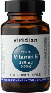 Natural vitamin E 330mg 400IU 30 capsules Viridian