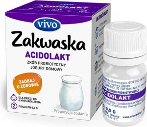 Homemade yogurt ACIDOLAKT live bacteria cultures probiotic, packaging 2 x 0,5g ZAKWASKI VIVO