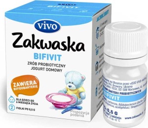 Huisgemaakte yoghurt BIFIVIT levende bacterieculturen probiotische verpakking 2 x 0,5g BRONNEN VIVO