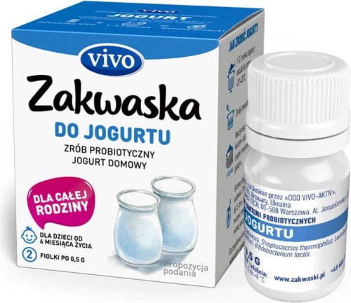 VIVO zelfgemaakte yoghurt, levende bacterieculturen 2 x 0,5g ZAKWASKI VIVO