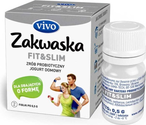 FIT & SLIM zelfgemaakte yoghurt, levende bacterieculturen probiotische verpakking 2 x 0,5 g BRONNEN VIVO