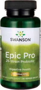 Epic Pro 25 Strain Probiotic DR 30 wegetariańskich kapsułek SWANSON