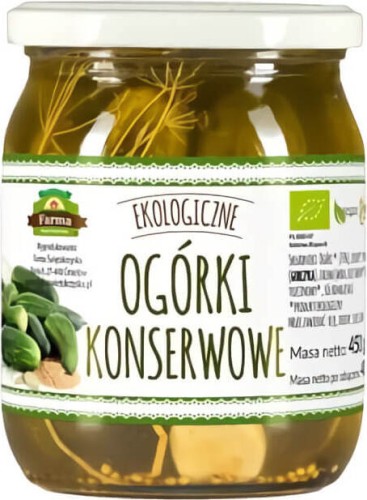 DILL PICKLES (ON APPLE VINEGAR) GLUTEN-FREE BIO 500 g (275 g) - FARMA ŚWIĘTOKRZYSKA