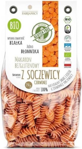  FUSILLI PASTA (FROM RED LENTIL) GLUTEN FREE BIO 250 g - FABIJAŃSCY