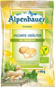 CANDIES WITH GINGER-HERB FLAVOR FILLING VEGAN BIO 90 g - ALPENBAUER