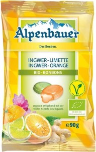 Candies with ginger-lime and ginger-orange flavor fillings vegan BIO 90g