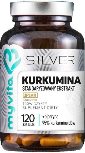 Curcumine gestandaardiseerd extract + piperine 120 capsules MyVita Silver Pure