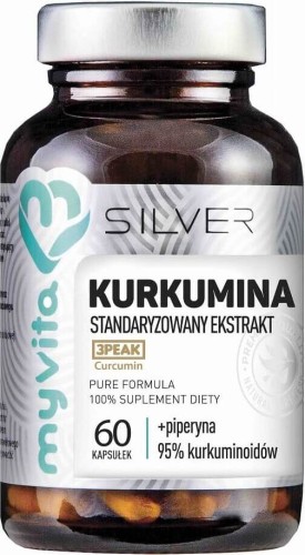 Curcumine gestandaardiseerd extract + piperine 60 capsules MyVita Silver Pure