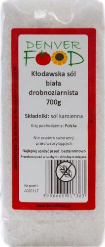 Salt kłodawa fine ground gluten-free 700g Denver Food