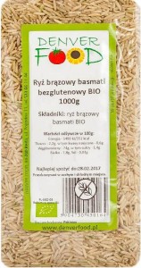 Brown rice basmati gluten-free BIO 1000g Denver Food