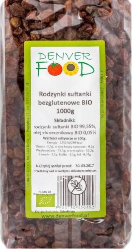 Gluten-free sultana raisins BIO 1000g Denver Food