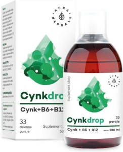 CynkDrop Zinc + B6 + B12 500ml Aura Herbals