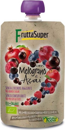 FRUIT PUREE POMEGRANATE - ACAI BIO 120 g - NATURA NUOVA (FRUTTA SUPER)