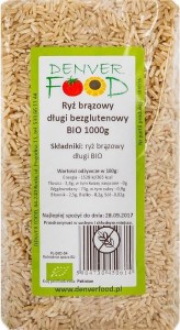 Long brown rice, gluten-free BIO 1000g Denver Food