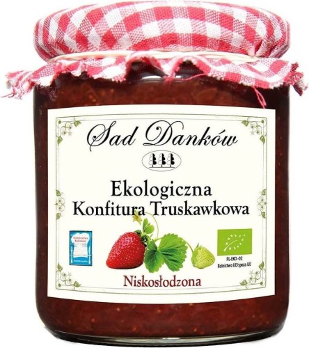 KONFITURA TRUSKAWKOWA NISKOSŁODZONA BIO 270 g - SAD DANKÓW