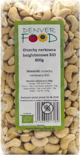 Gluten-free cashews BIO 800g Denver Food