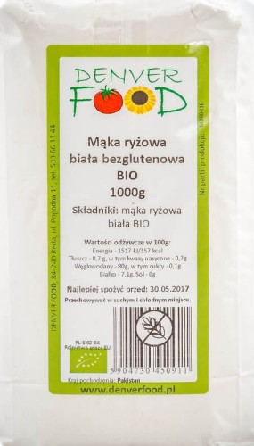 Rice flour gluten-free BIO 1000g Denver Food