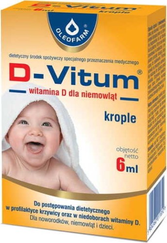 D-Vitum vitamine D voor baby's druppels D3 400 IE 6ml Oleofarm