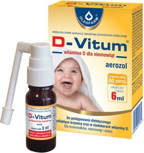 D-Vitum Vitamin D for infants areosol D3 400 IU 73 portions 6ml Oleofarm