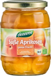 Apricot halves pitted in apple juice concentrate BIO 680g - Dennree