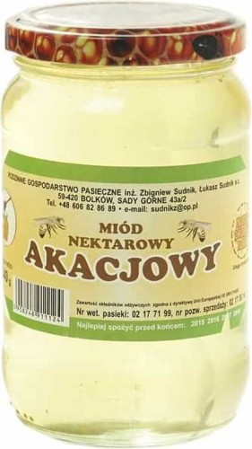 Nectar acacia honing 500g Rodzinna Apieka Sudnik