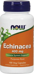 Jeżówka purpurowa korzeń Echinacea 400mg 100 kapsułek NOW FOODS