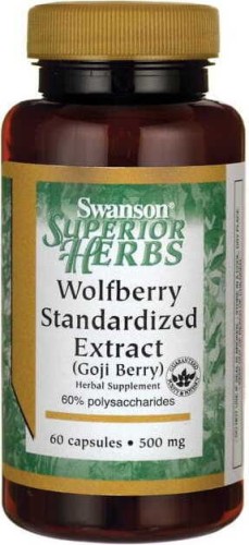 Jagody goji ekstrakt Wolfberry Standardized Extract Goji Berry 500mg 60 kapsułek SWANSON