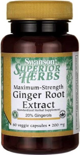 Ginger Root Extract Maximum-Strength 200mg 60 capsules SWANSON